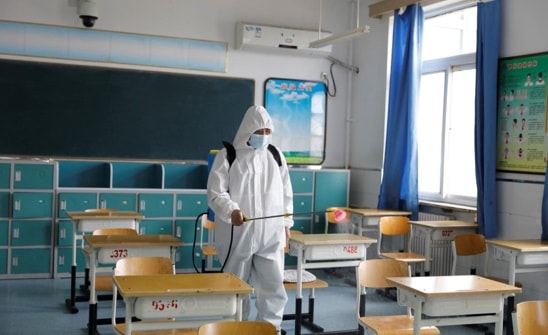 How China suppresses COVID-19 report by daxue consulting. Schools in Miyun thoroughly disinfected every classroom